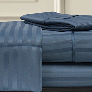 cornet blue dobby stripe sheet set